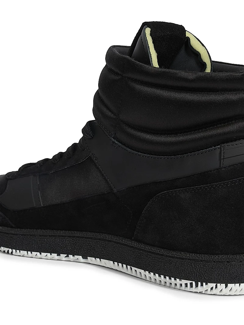 Swan Mid-Top Leather Sneakers