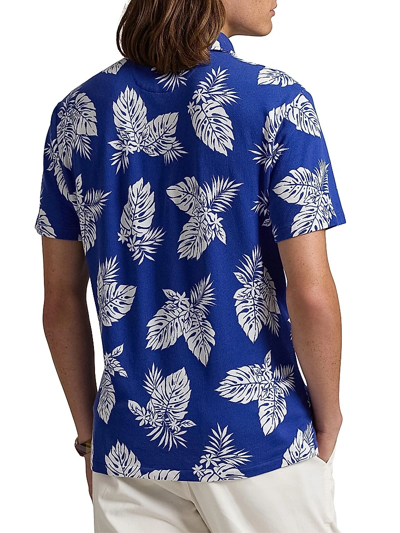 Custom-Slim-Fit Monstera Spa Terry Polo Shirt