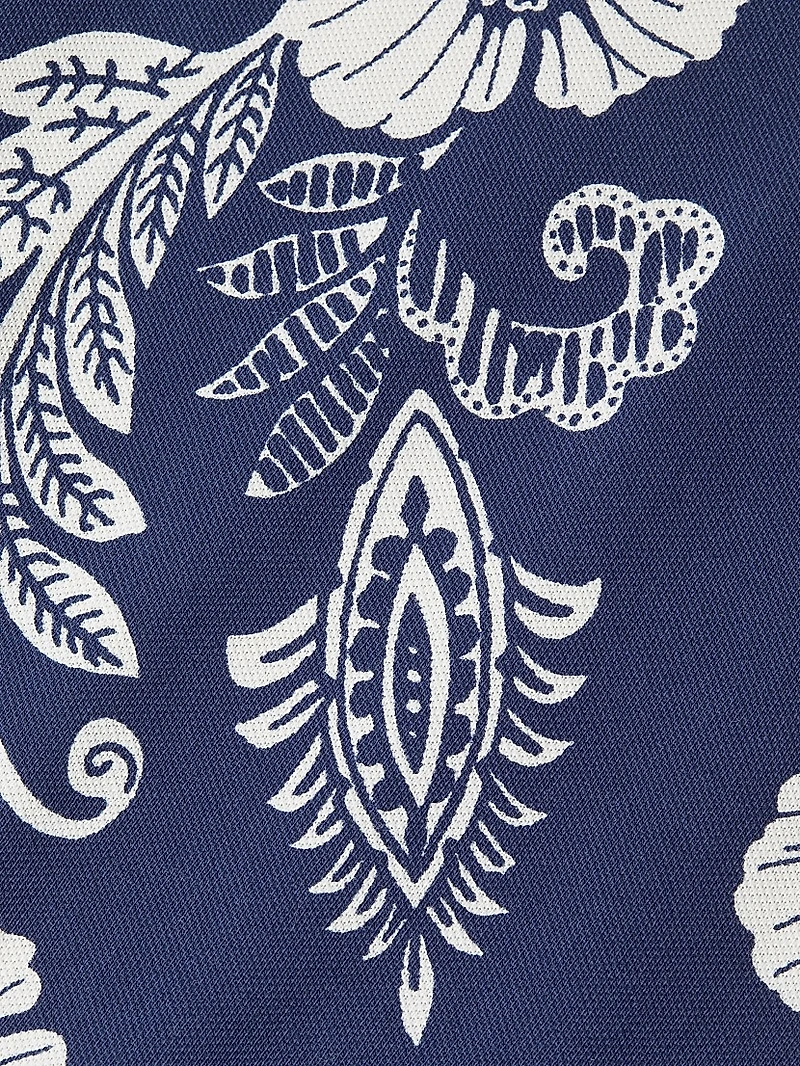 Classic-Fit Hibiscus Mesh Polo Shirt