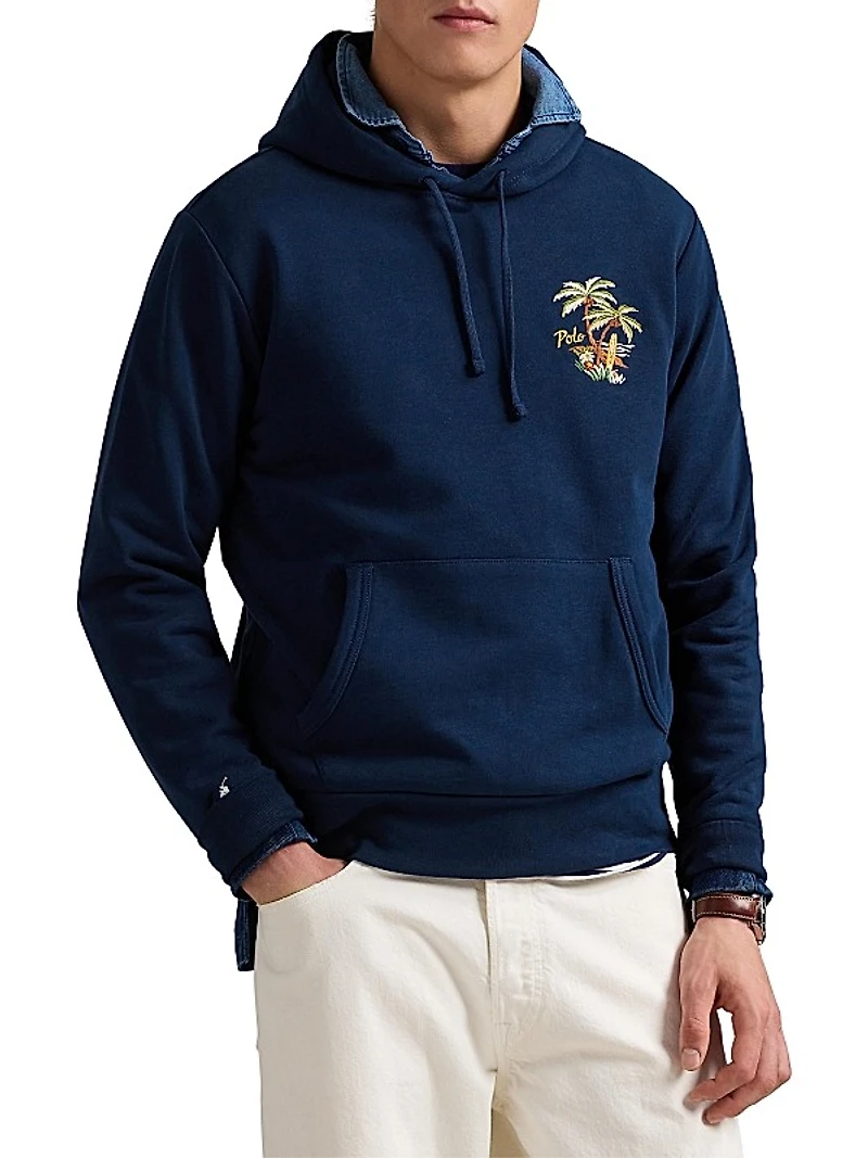 Embroidered Loopback Fleece Hoodie
