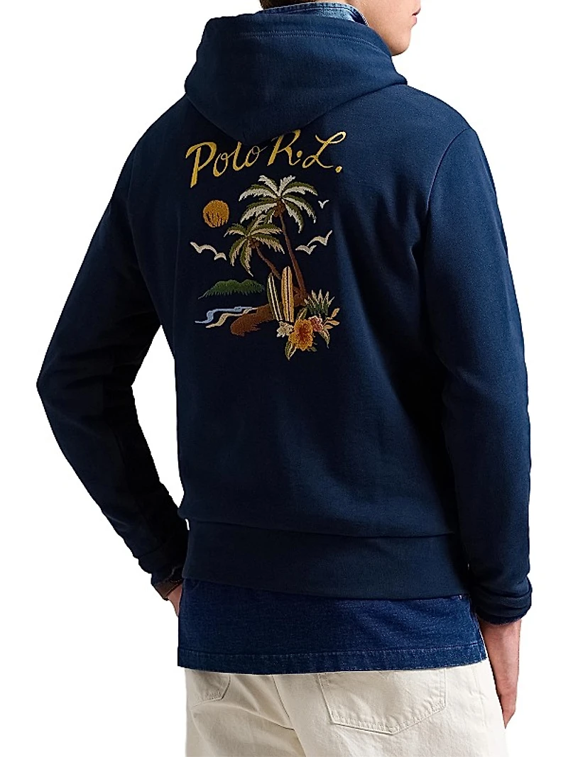 Embroidered Loopback Fleece Hoodie
