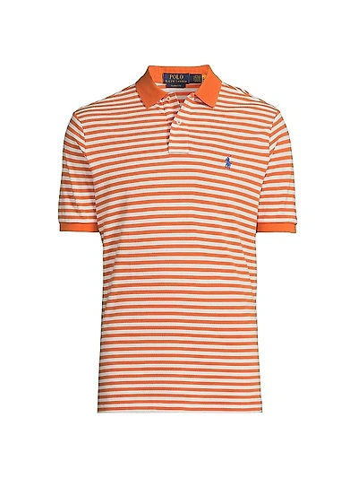 Stripe Cotton Mesh Classic Fit Polo Shirt