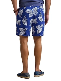 Monstera-Print Spa Terry Shorts