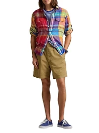 Classic-Fit Plaid Linen Workshirt