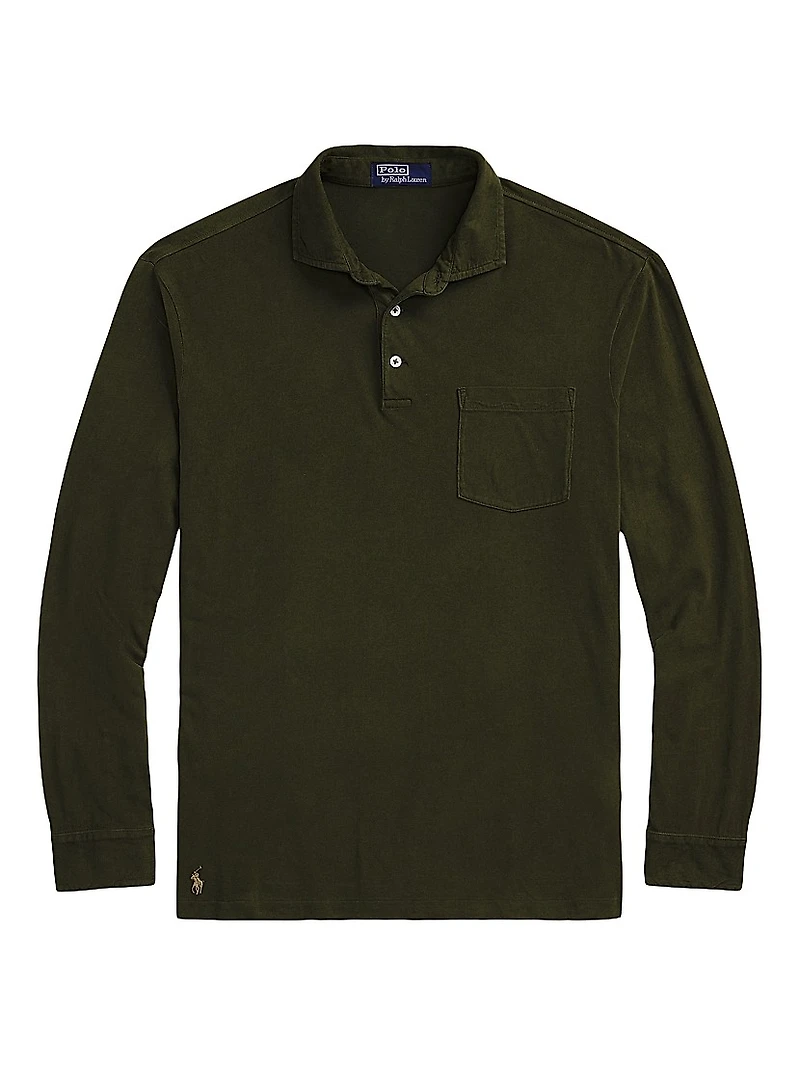 Classic-Fit Sueded Jersey Polo Shirt