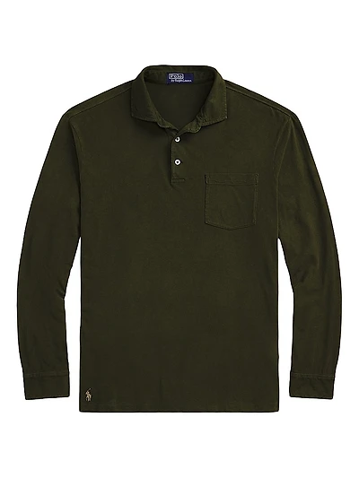 Classic-Fit Sueded Jersey Polo Shirt