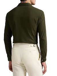 Classic-Fit Sueded Jersey Polo Shirt