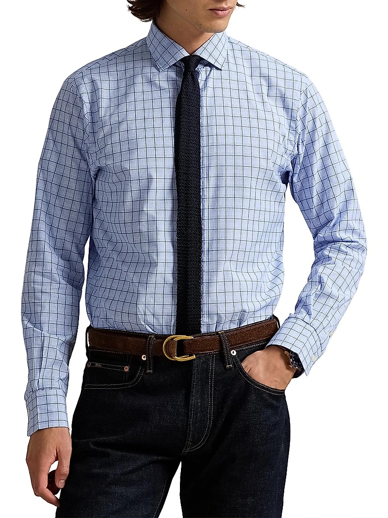 Classic Fit Checked Poplin Shirt