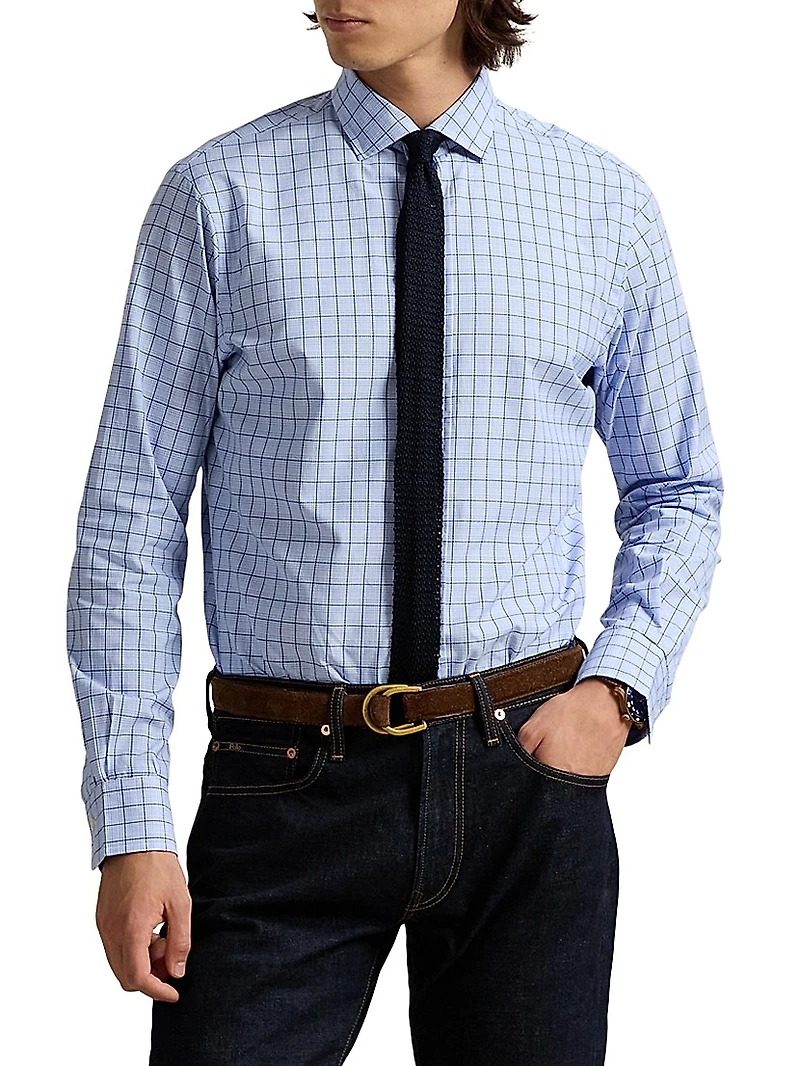 Classic Fit Checked Poplin Shirt