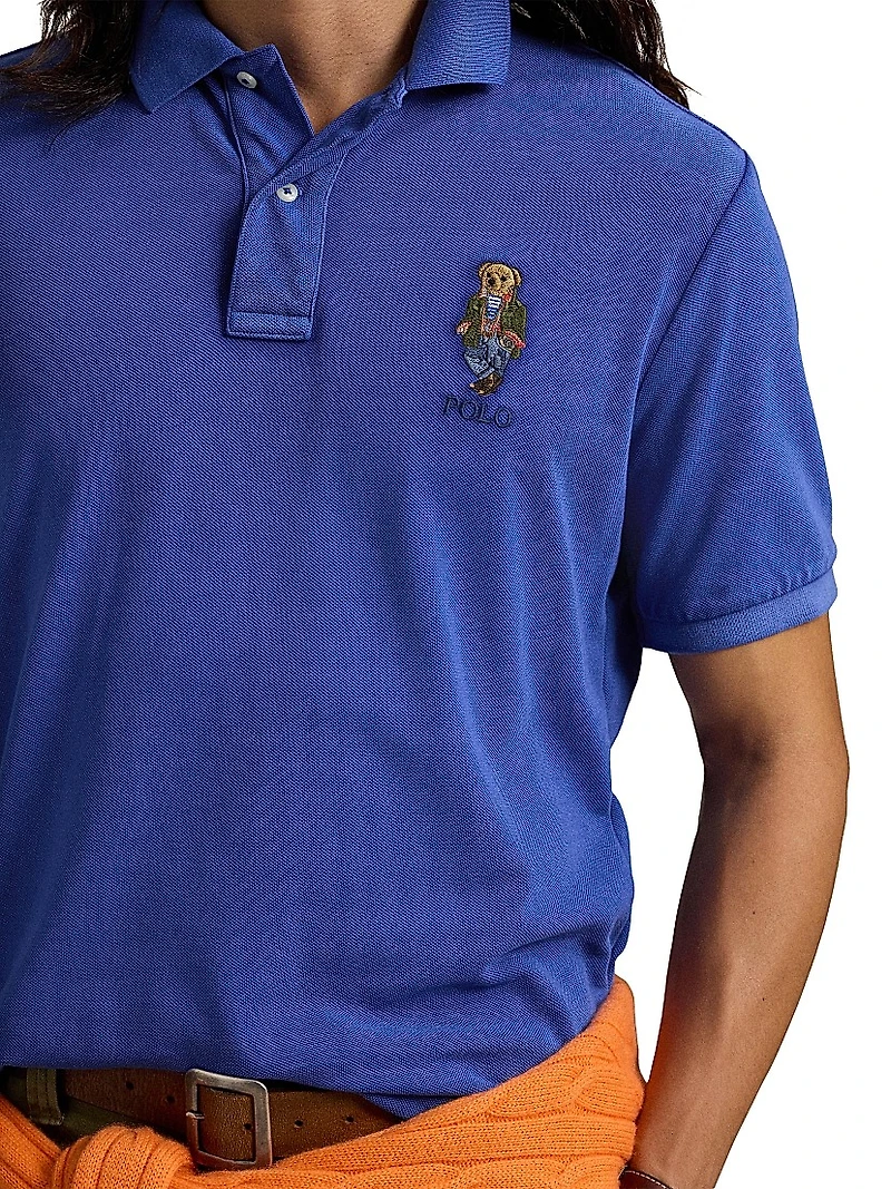 Classic Fit Polo Bear Mesh Polo Shirt