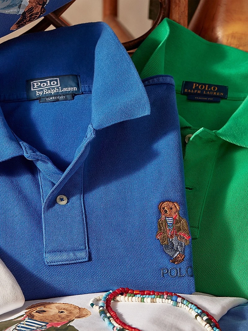 Classic Fit Polo Bear Mesh Polo Shirt