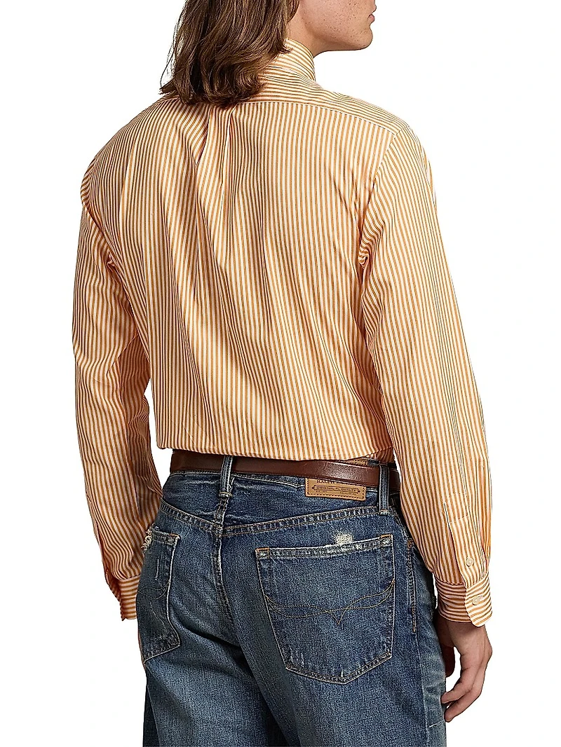 Classic Fit Striped Poplin Shirt