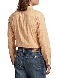 Classic Fit Striped Poplin Shirt