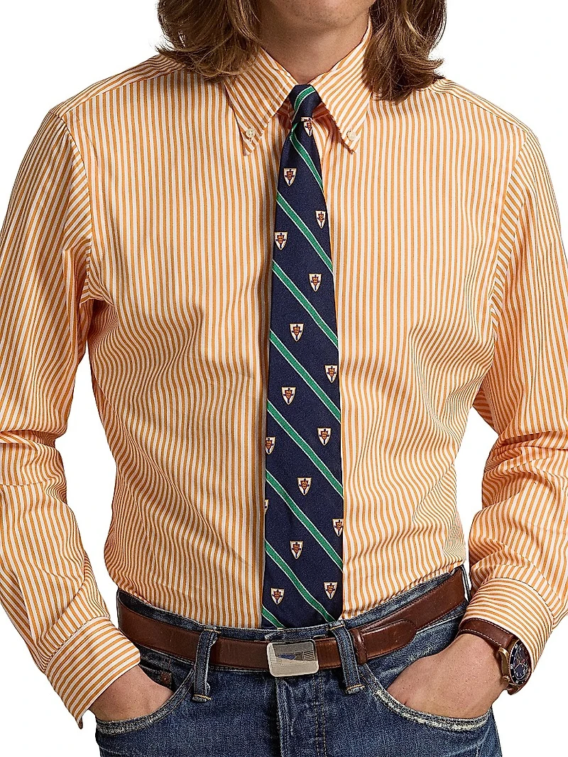 Classic Fit Striped Poplin Shirt