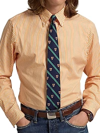 Classic Fit Striped Poplin Shirt