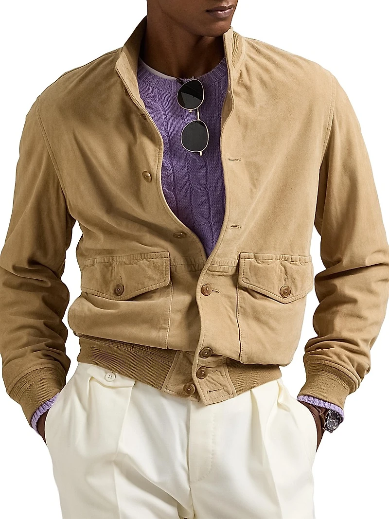 Suede Bomber Jacket