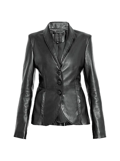 Denise Tailored Leather Blazer