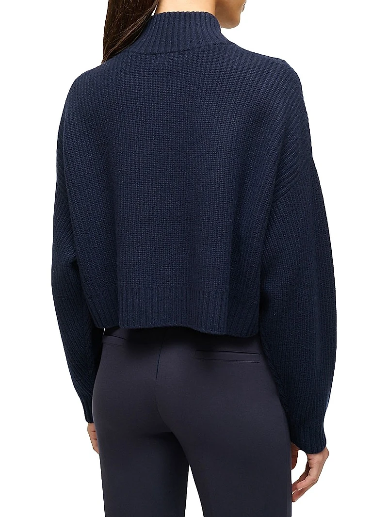 Hampton Cashmere Crop Half-Zip Pullover