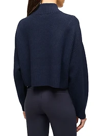 Hampton Cashmere Crop Half-Zip Pullover