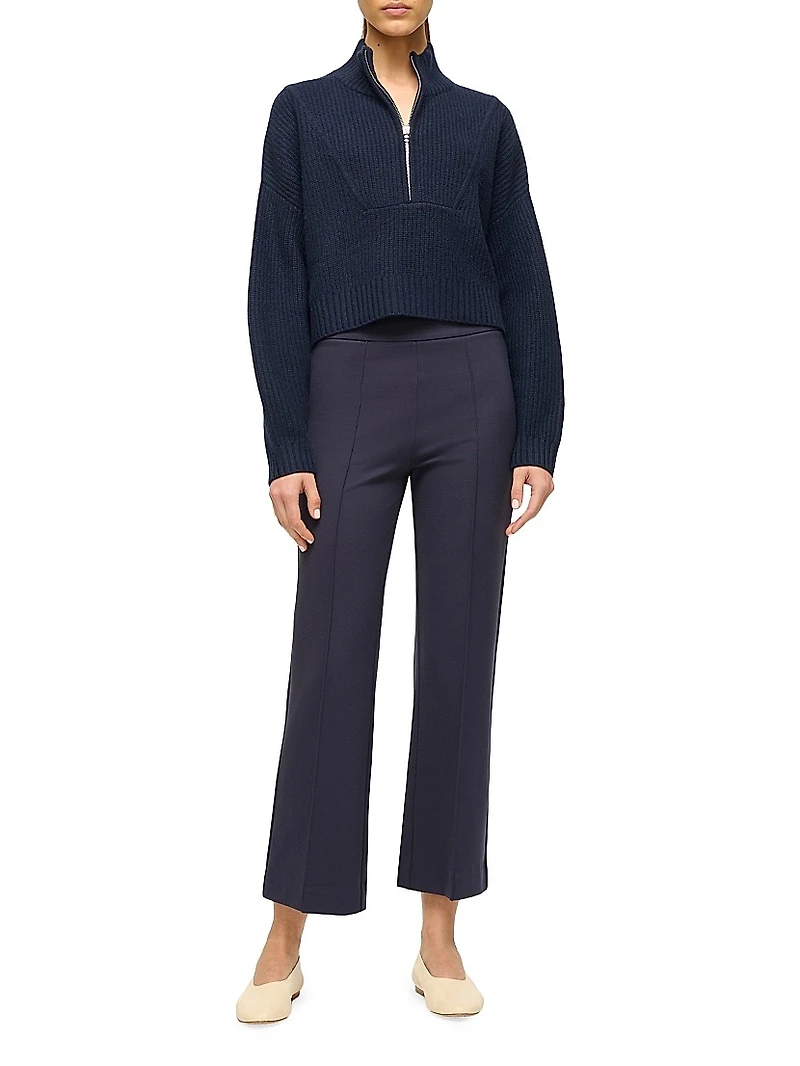 Hampton Cashmere Crop Half-Zip Pullover