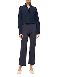 Hampton Cashmere Crop Half-Zip Pullover