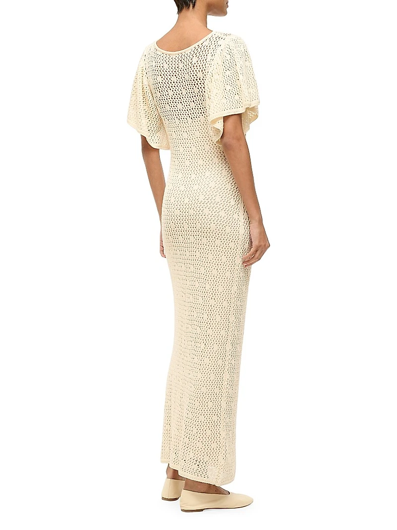 Isla Pointelle-Knit Cotton Maxi Dress