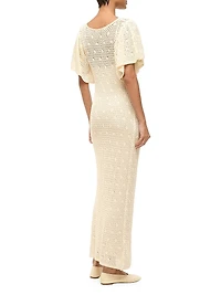 Isla Pointelle-Knit Cotton Maxi Dress