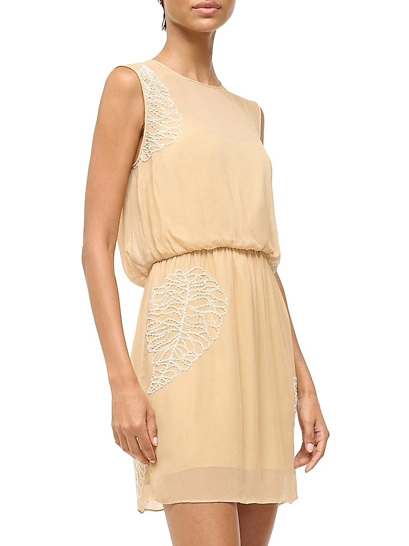 Amelie Leaf Embroidered Minidress