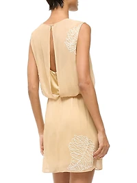 Amelie Leaf Embroidered Minidress