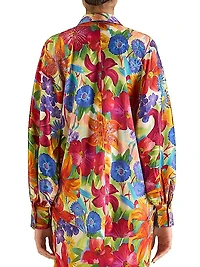 Floral Silk Oversized Shirt