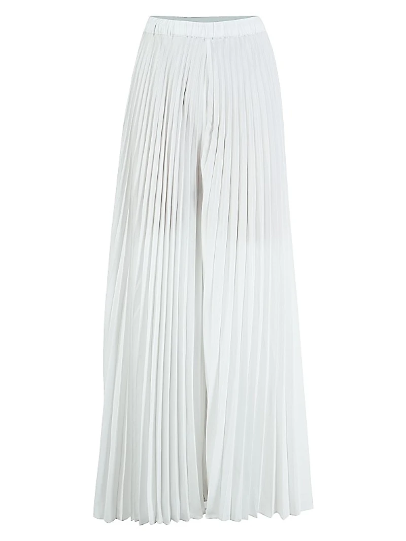 Radial-Pleated Wide-Leg Pants