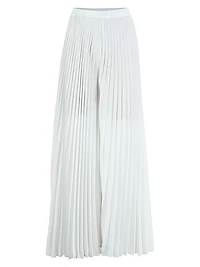 Radial-Pleated Wide-Leg Pants