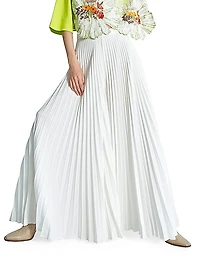 Radial-Pleated Wide-Leg Pants
