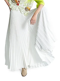 Radial-Pleated Wide-Leg Pants