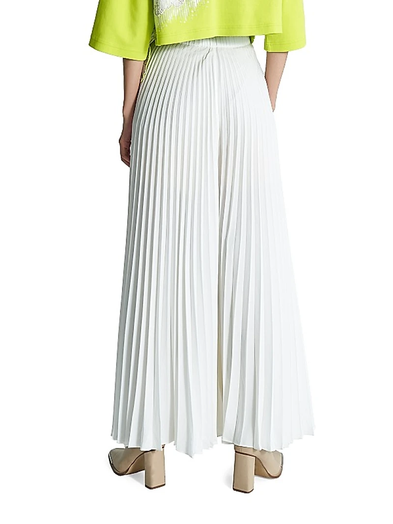 Radial-Pleated Wide-Leg Pants
