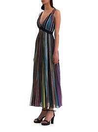 Rainbow Pleated Maxi Dress