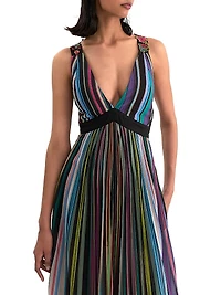 Rainbow Pleated Maxi Dress