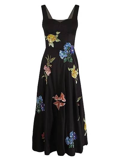 Sequined Silk Corset Dress