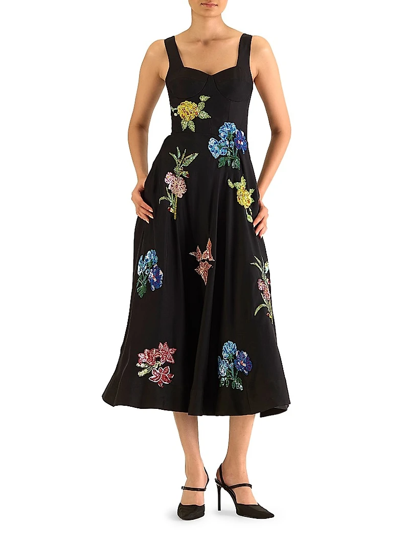 Sequined Silk Corset Dress
