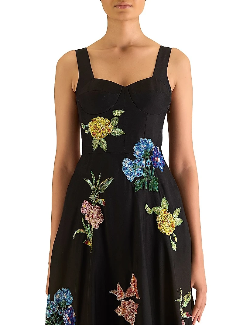 Sequined Silk Corset Dress