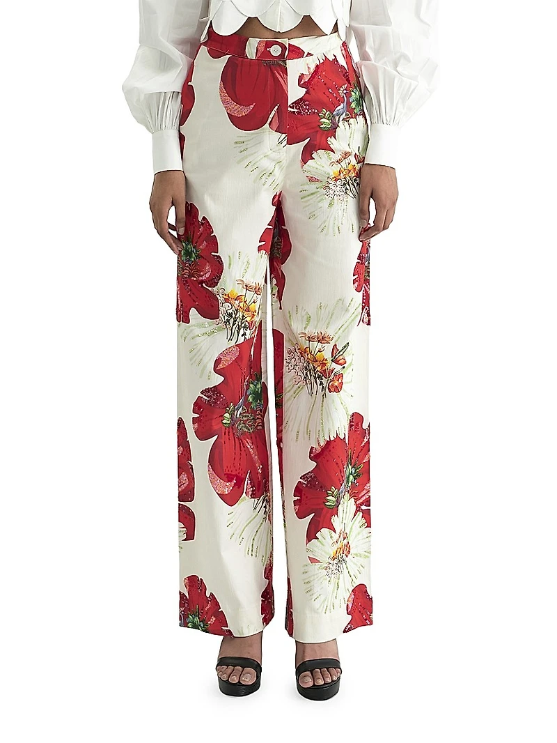 Carnation Stretch Cotton Pants