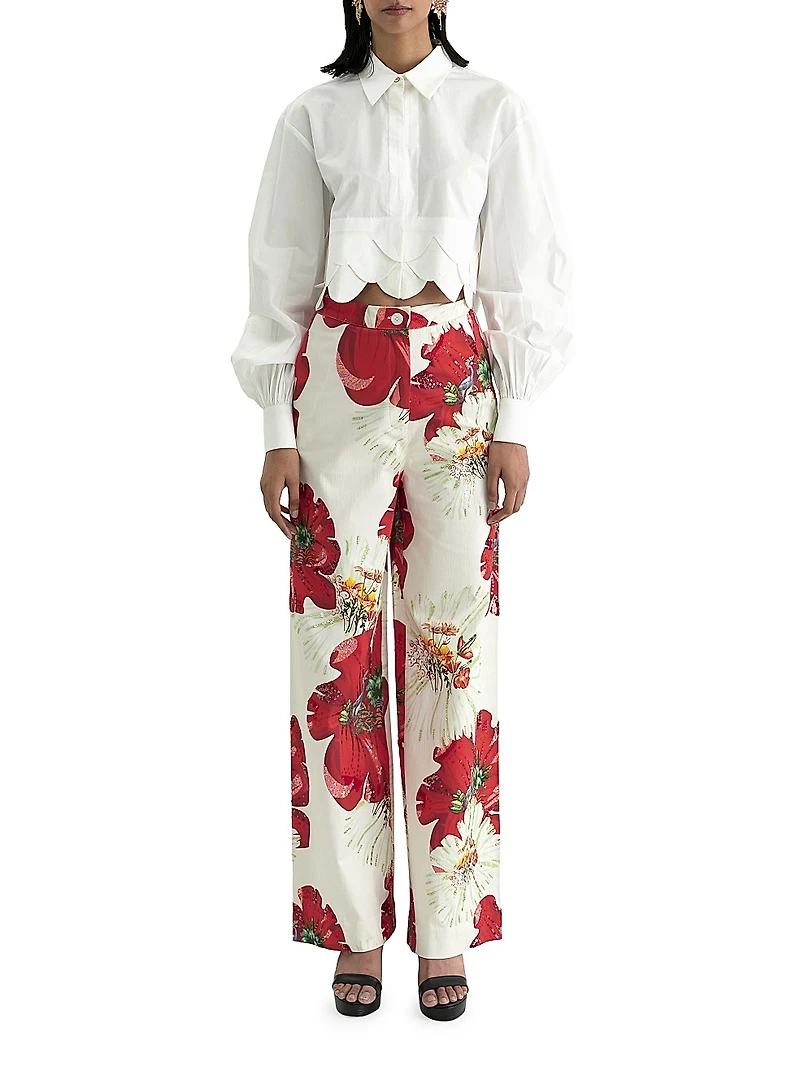 Carnation Stretch Cotton Pants