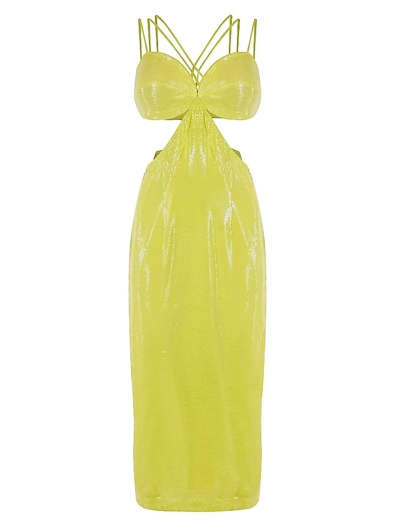 Sequined Strappy Midi-Dress