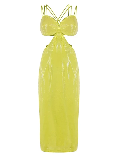 Sequined Strappy Midi-Dress