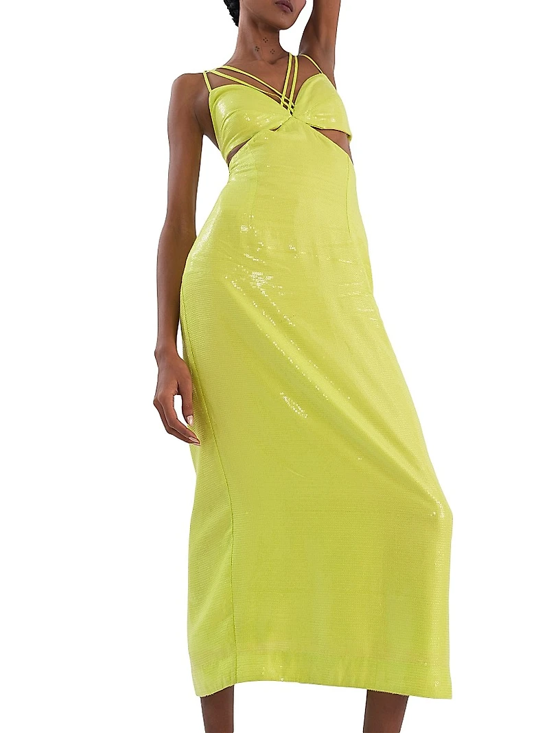 Sequined Strappy Midi-Dress