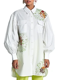 Embroidered Floral Shirtdress