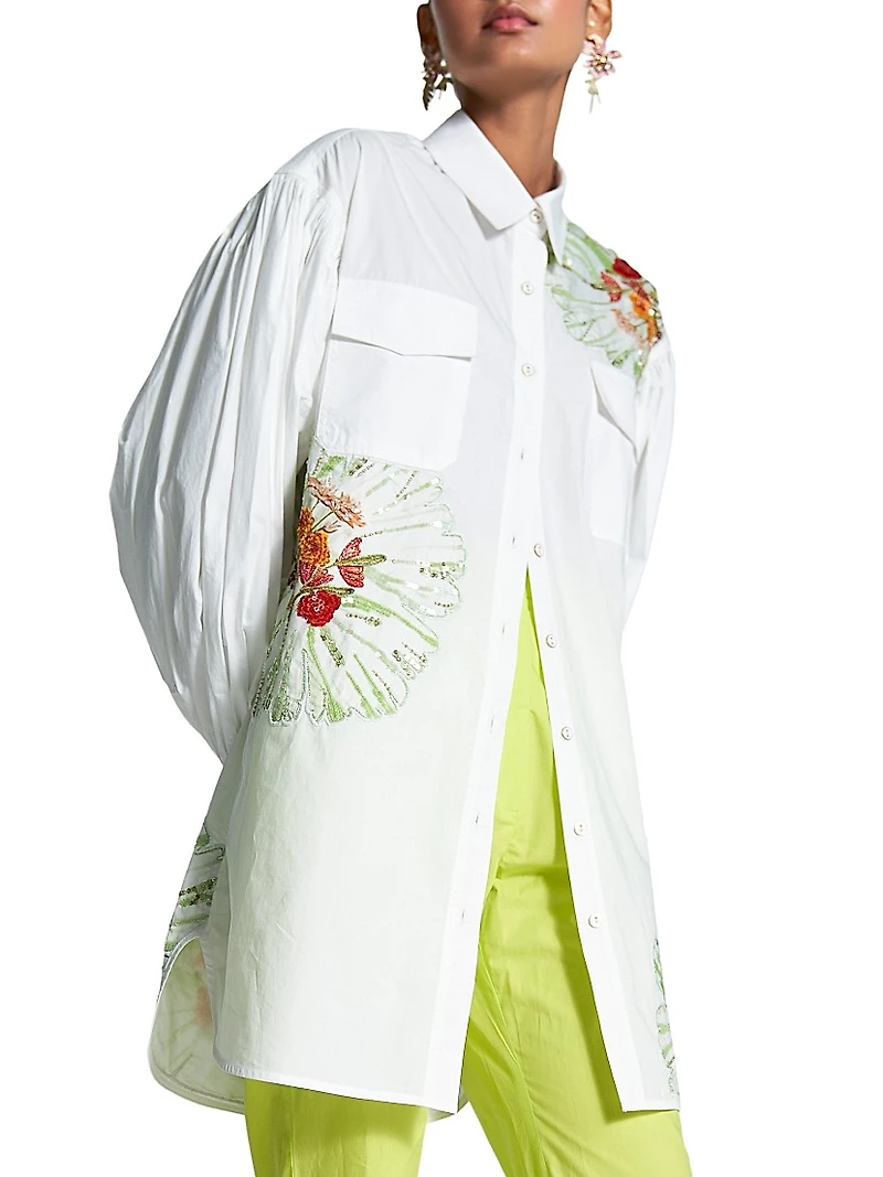 Embroidered Floral Shirtdress