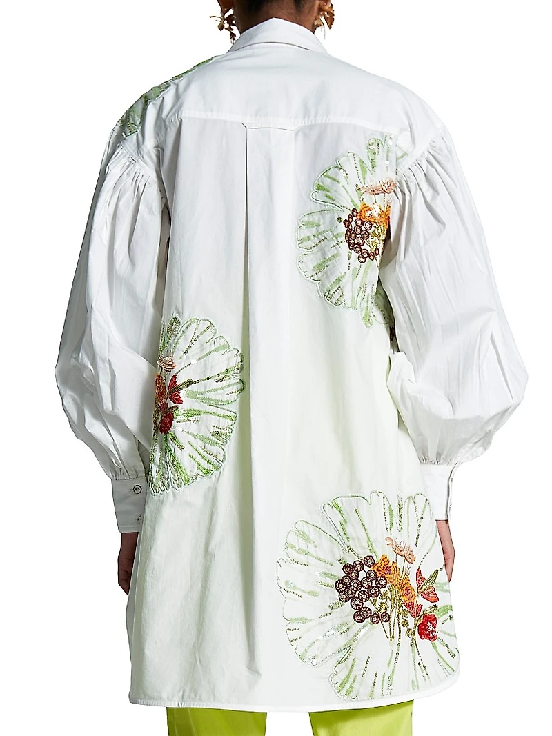 Embroidered Floral Shirtdress