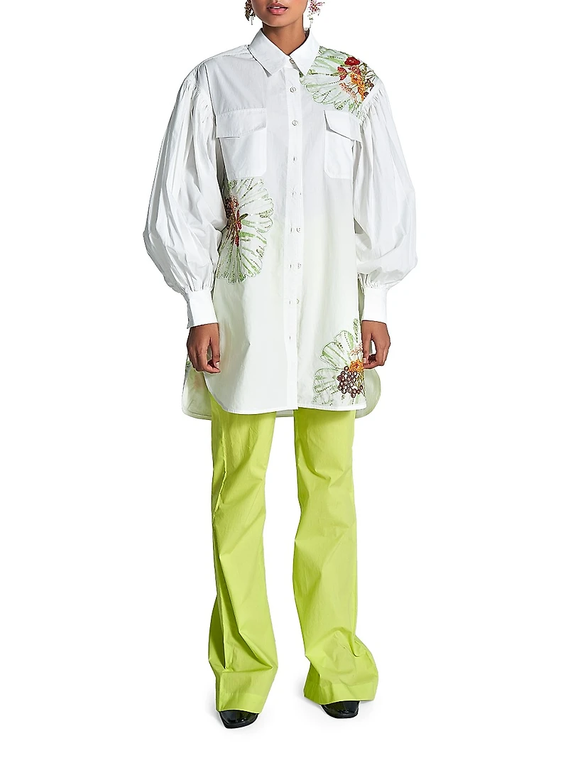 Embroidered Floral Shirtdress