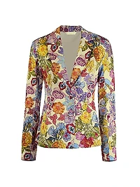 Floral Silk Tailored Blazer